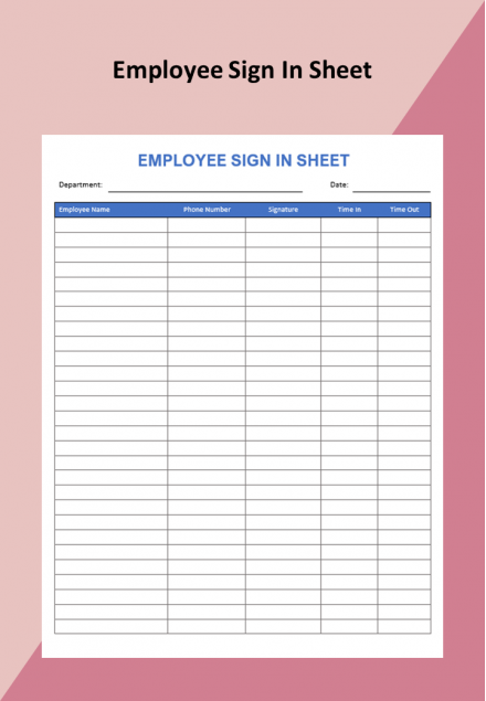 Ready To Use Employee Sign In Sheet Template In Word