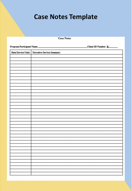 Ready To Editable Professional Case Notes Template Word