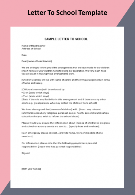 Professional Letter To School Template In Word Format