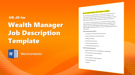 Editable Wealth Manager Job Description Template
