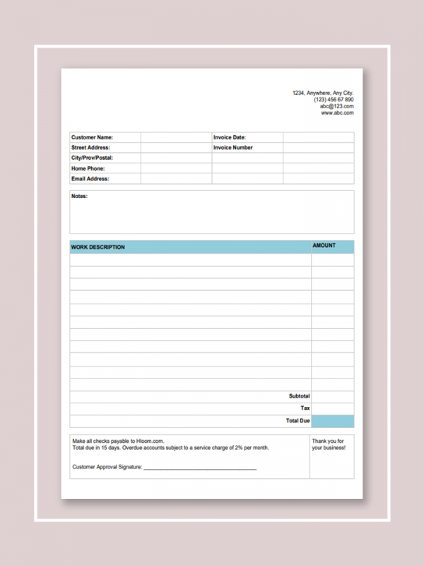 Invoice Book Sample