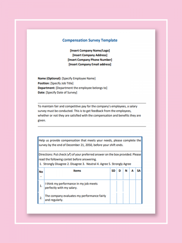 MS Word Survey Template