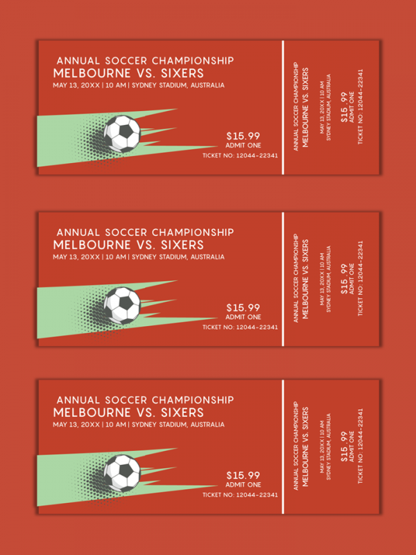 Soccer Ticket Template Free