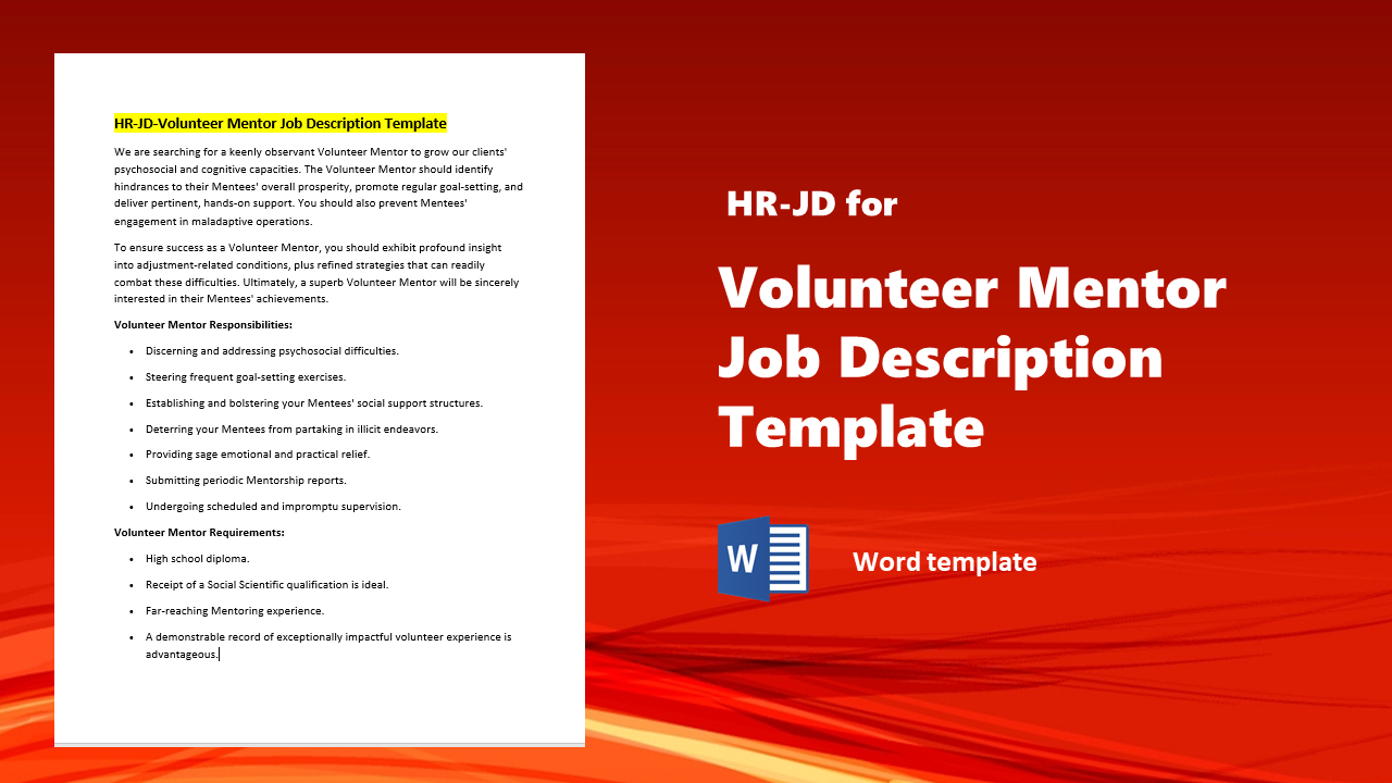 Somatisk celle bad forgænger Subscribe Now Volunteer Mentor Job Description Template